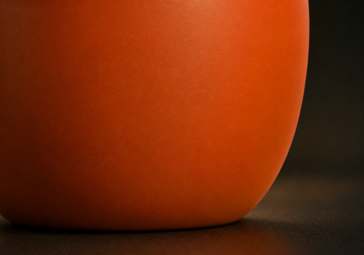 Macro close-up of WISHU-ONE's soft-touch mineral matte surface